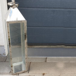 Laterne Silber groß, 67cm